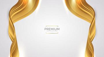Luxury White and Gold Background with Golden Lines and Paper Cut Style. Premium Gray and Gold Background for Award, Nomination, Ceremony, Formal Invitation or Certificate Design vector