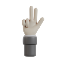 3d geïsoleerd hand- bewegingen in formeel kleren png