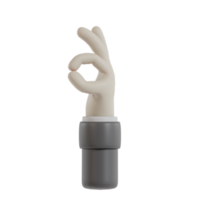 3d geïsoleerd hand- bewegingen in formeel kleren png