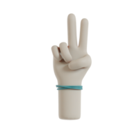 3D Isolated Hand Movements Wearing Bracelets png