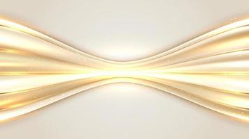 Abstract luxury 3D golden wave lines with lighting effect decoration elements on cream background vector