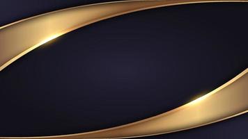 Abstract background 3D elegant template golden and purple curved shape and lighting sparking luxury style vector