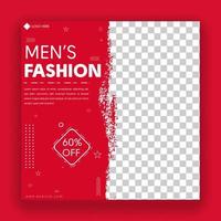 diseño de publicaciones en redes sociales de moda masculina vector