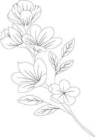 Floral coloring page vector