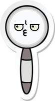 sticker of a cute cartoon magnifying glass vector