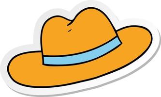 sticker cartoon doodle of a hat vector