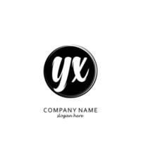 Initial YX with black circle brush logo template vector