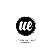 Initial UE with black circle brush logo template vector