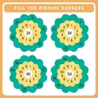 Counting game worksheet