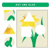 Cut and glue worksheet for kids vector