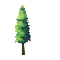 tree cartoon in painting style png