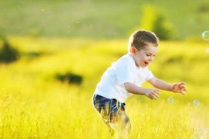 Child and bubbles photo