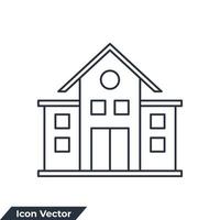 school icon logo vector illustration. building school symbol template for graphic and web design collection