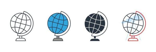 geography icon logo vector illustration. globe symbol template for graphic and web design collection