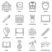 Set of Education back to school icon logo vector illustration. back to school pack symbol template for graphic and web design collection