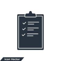 clipboard icon logo vector illustration. Signed approved document symbol template for graphic and web design collection