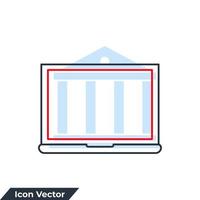 laptop icon logo vector illustration. laptop device symbol template for graphic and web design collection