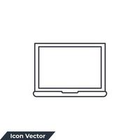 laptop icon logo vector illustration. laptop device symbol template for graphic and web design collection