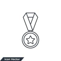 ilustración de vector de logotipo de icono de medalla. plantilla de símbolo de medalla para la colección de diseño gráfico y web