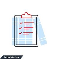 clipboard icon logo vector illustration. Signed approved document symbol template for graphic and web design collection