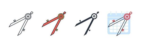 compass icon logo vector illustration. compass divider symbol template for graphic and web design collection