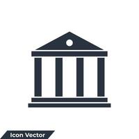 library icon logo vector illustration. library building symbol template for graphic and web design collection