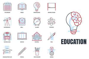 Set of Education back to school icon logo vector illustration. back to school pack symbol template for graphic and web design collection