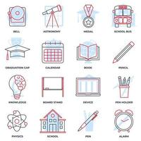 Set of Education back to school icon logo vector illustration. back to school pack symbol template for graphic and web design collection
