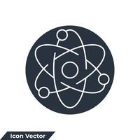 ilustración de vector de logotipo de icono de física. plantilla de símbolo de laboratorio de neutrones de átomo molecular para colección de diseño gráfico y web