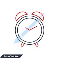 ilustración de vector de logotipo de icono de reloj de alarma. plantilla de símbolo de llamada de despertador para colección de diseño gráfico y web