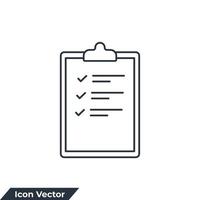 clipboard icon logo vector illustration. Signed approved document symbol template for graphic and web design collection