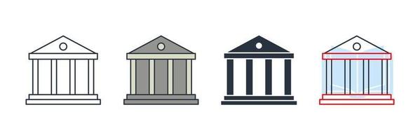 ilustración de vector de logotipo de icono de biblioteca. plantilla de símbolo de construcción de biblioteca para colección de diseño gráfico y web