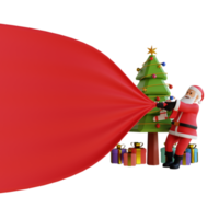 Santa Claus portafortuna 3d personaggio illustrazione traino stoffa png