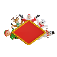 Santa claus mascot 3d character illustration happy png