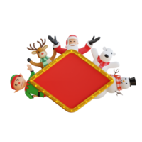 weihnachtsmann-maskottchen 3d-charakterillustration glücklich png