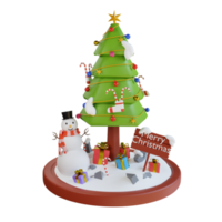 ilustración de personaje 3d de mascota de árbol de navidad png