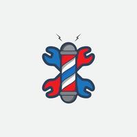 LOGO BARBERSHOP ILLUSTRATION ICON SYMBOL VECTOR DESIGN