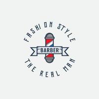 barbería logo vintage ilustración diseño vector icono símbolo