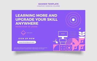 graphic design courses idea with simple color and shape vector