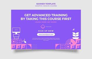 graphic design courses idea with simple color and shape vector