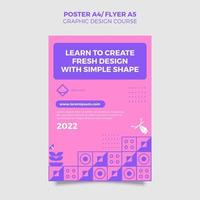 graphic design courses idea with simple color and shape vector