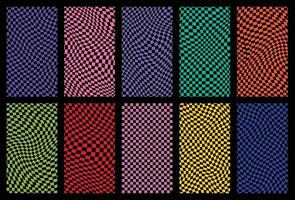 Groovy retro pattern background in psychedelic checkered backdrop style. A chessboard in a minimalist abstract design with a 60s 70s aesthetic vibe. hippie style y2k. funky print vector illustration