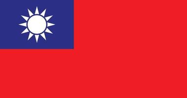 Taiwan flag with original RGB color vector illustration design