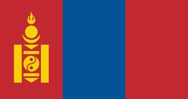 bandera de mongolia con diseño de ilustración de vector de color rgb original