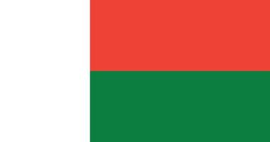 Madagascar flag with original RGB color vector illustration design