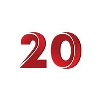 Number twenty-20 illustration vector design