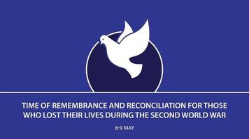 Time of Remembrance and Reconciliation for Those Who Lost Their Lives During the Second World War. background. vector