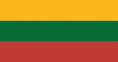 Lithuanian flag with original RGB color vector illustration design