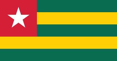 Togo flag with original RGB color vector illustration design