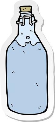 sticker of a cartoon old style water bottle